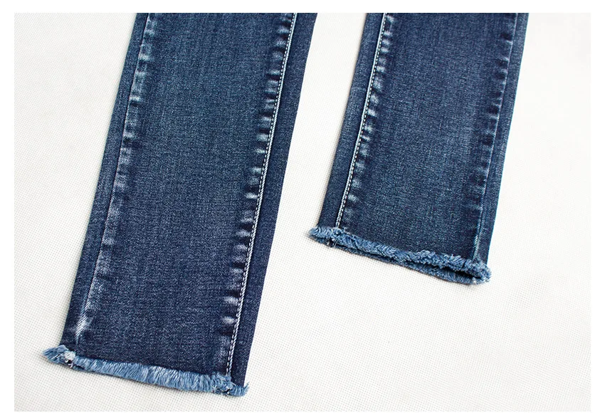 2018 jeans autumn and winter in Europe and the United States women's stretch slim thickened warm jean small leg pants nine points pencil pants (22)