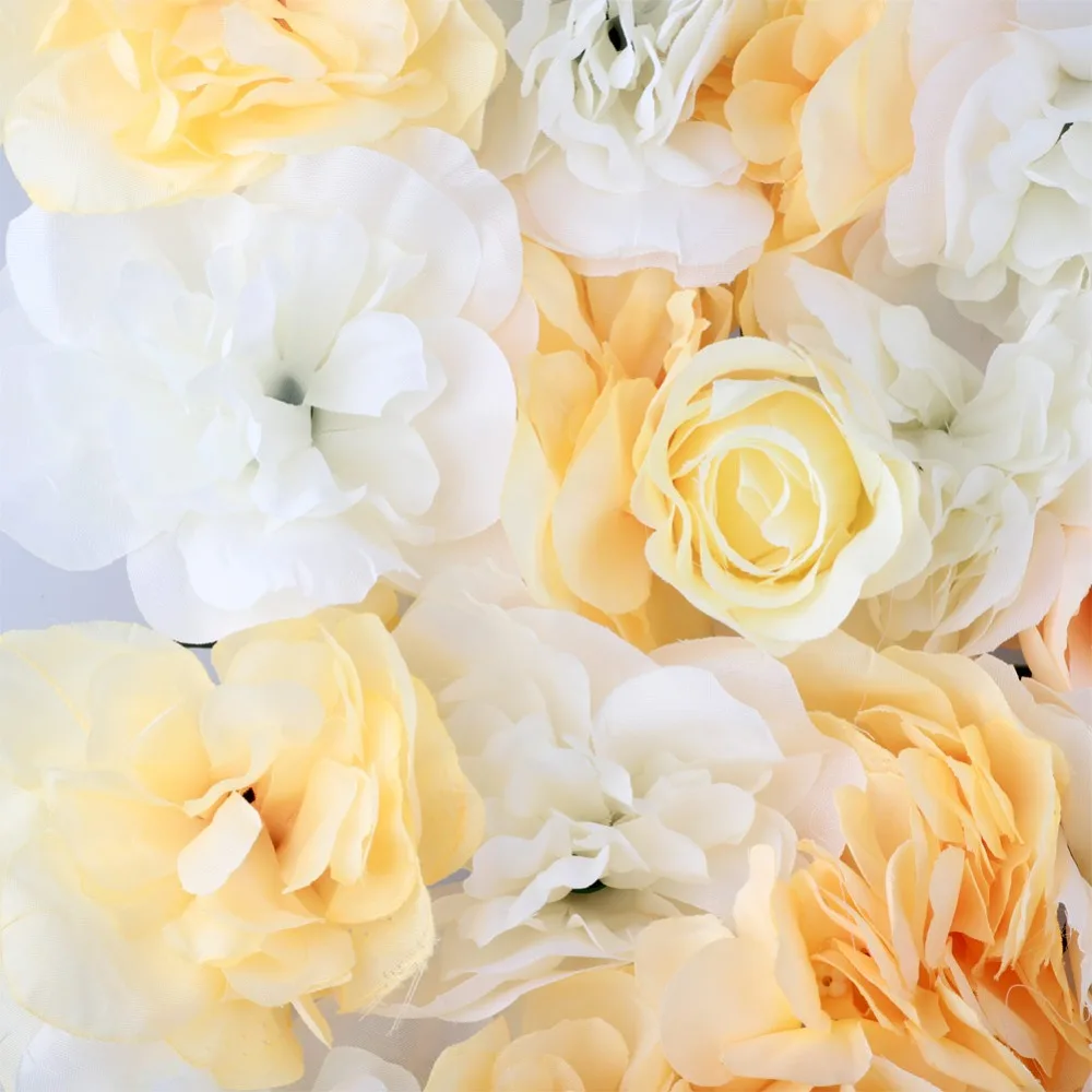 

3D Party Backdrop Artificial Flower Silk Rose Hybrid Flower Wall Fake Champagne Rose Peony Flower Wall Wedding Party Decoration