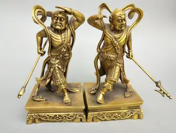 

China's Seiko carving pure brass Two God Buddha statue