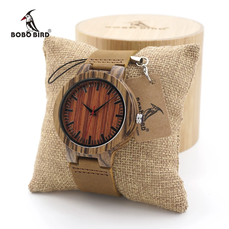 BOBO BIRD Mens Antique Wooden Watches Womens Vintage Wooden Watch With Genuine Leather Band
