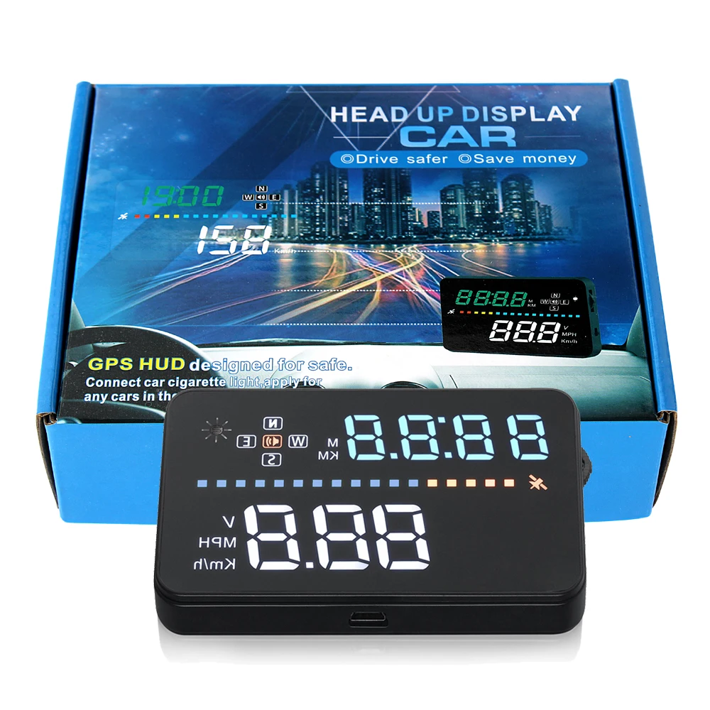 3," A3 HUD OBD2 цифровой gps автомобиля Скорость ometer Winshield проектор автомобилей Head Up Дисплей с анти-скользящий коврик Скорость сигнализации компас