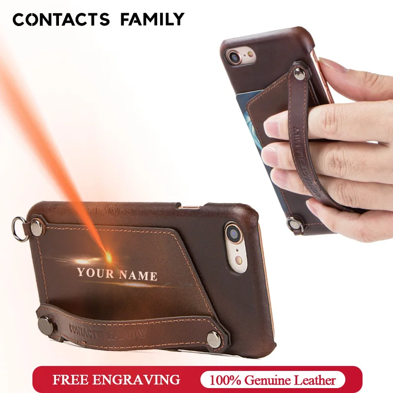 

Crazy Horse Retro Genuine Leather Case For iPhone 7 8 Credit Card Slot Pouch Wallet Case For iPhone 6 6S Back Protective Cover