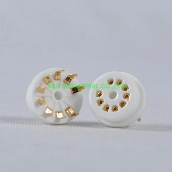 

4pcs Ceramic 9pin Tube Socket PCB Gold Plate For 6DJ8 12AX7 ECC83 Guitar Amp