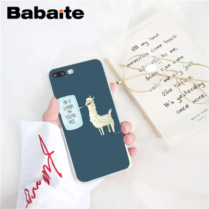 Babaite Lama Llama Alpacas животный черный мягкий чехол для телефона из ТПУ чехол для iPhone 8 7 6 6S Plus X XS MAX 5 5S SE XR 10 Fundas Capa - Цвет: A8