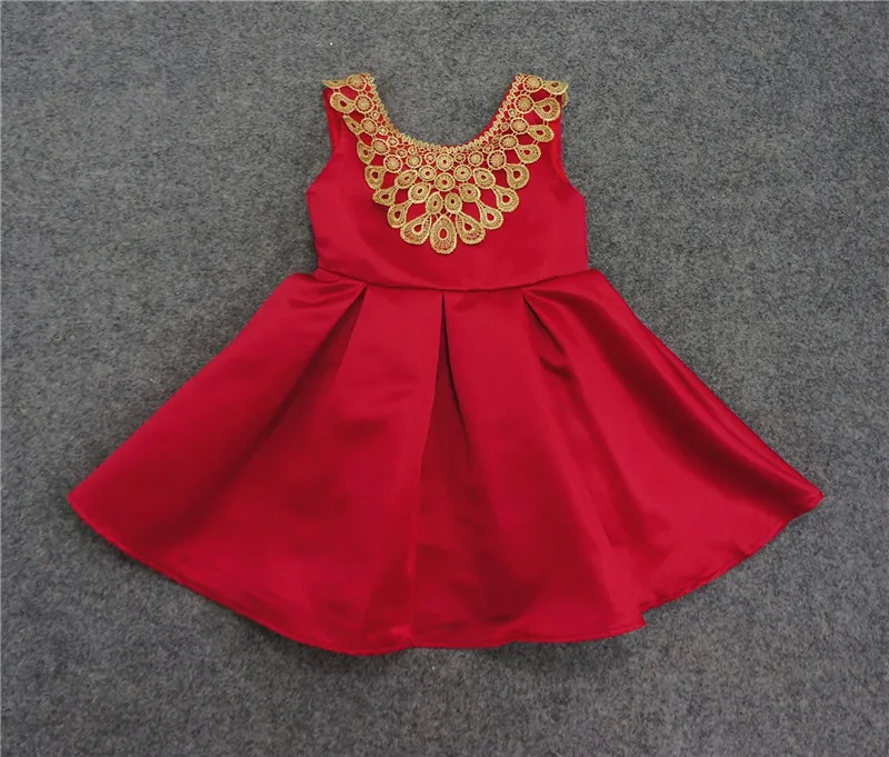 2018 Euro and America Baby Girl Formal Dresses Female Bow Lace Princess Dress Children Cotton Clothing08