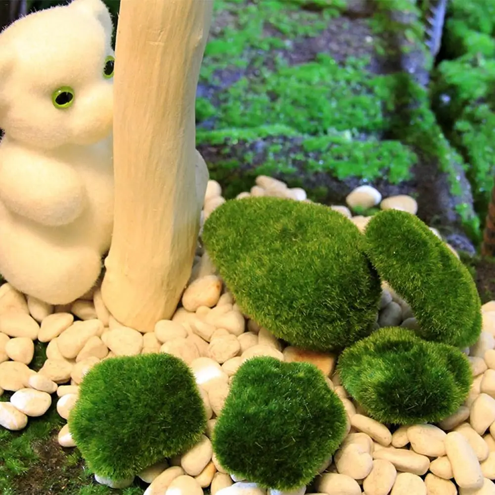 20 шт./компл. искусственный зеленый мох шар имитация искусственного камня завод DIY декоративное окно дисплей отель домашнее растение для украшения стен