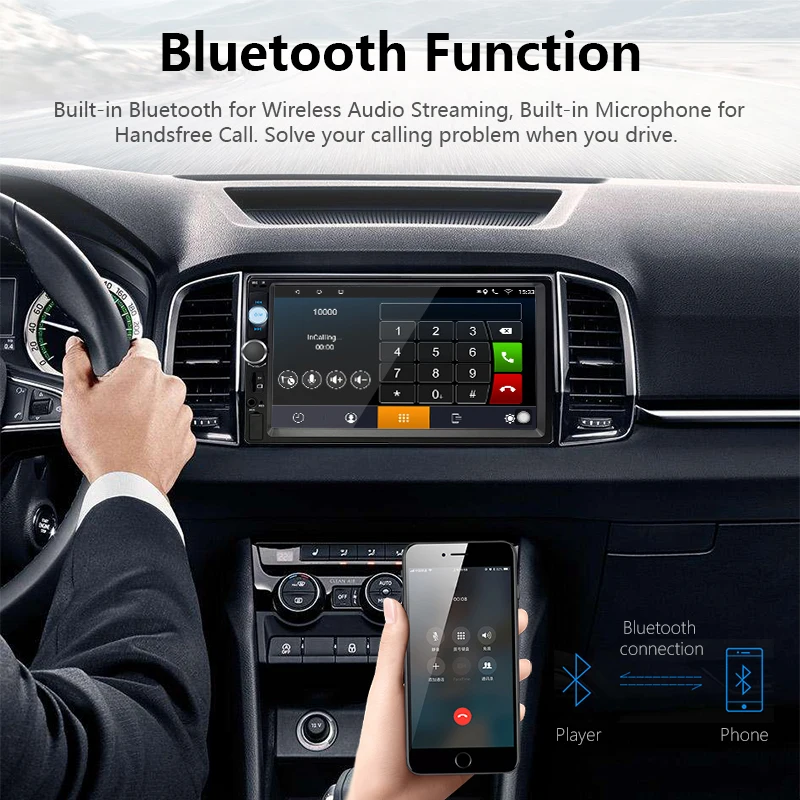 Top Jansite 7" 2 din Car Radio Android 8.1 player DVD digital 1080P Touch screen car stereo Car Multimedia Player with Backup camera 3