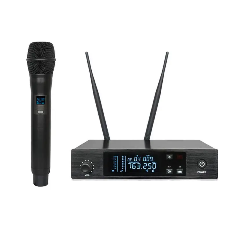 

Cost-effective UHF Handheld Wireless Microphone System Vocal Mic IR Sync function for Singing Live Show 100 Channels Selectable