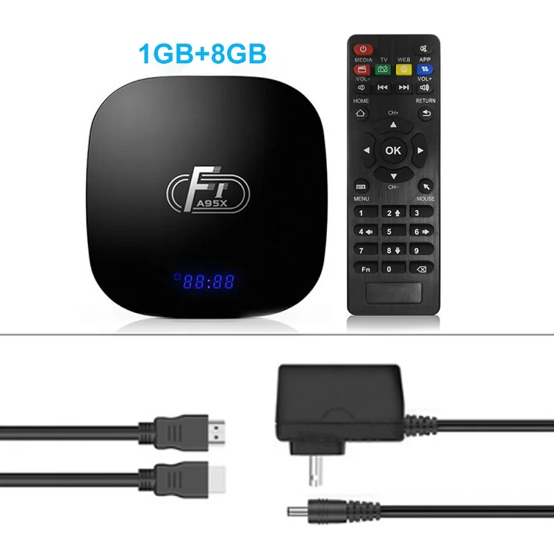 Android 8,1 Smart tv Box A95X F1 Amlogic S905W четырехъядерный 2 Гб 16 Гб Поддержка H.265 4K 2,4 ГГц WiFi медиаплеер телеприставка Youtube - Цвет: 1G8G