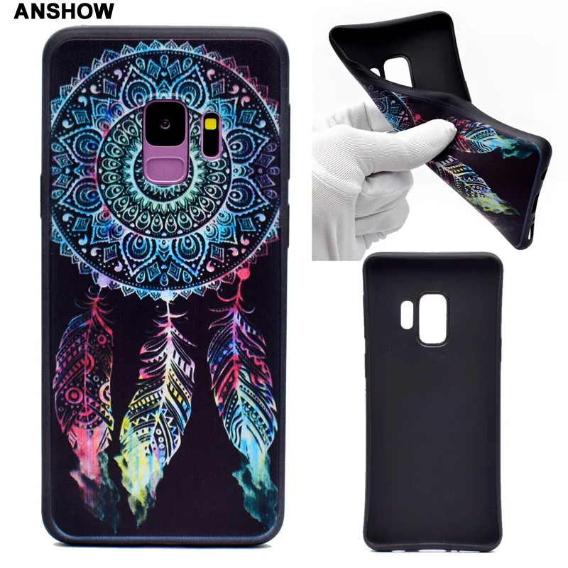 Ловец снов цветок мягкий чехол для Huawei Enjoy 7 S 7X Honor 9 Lite Galaxy S9 плюс A8 2018 Черный кот