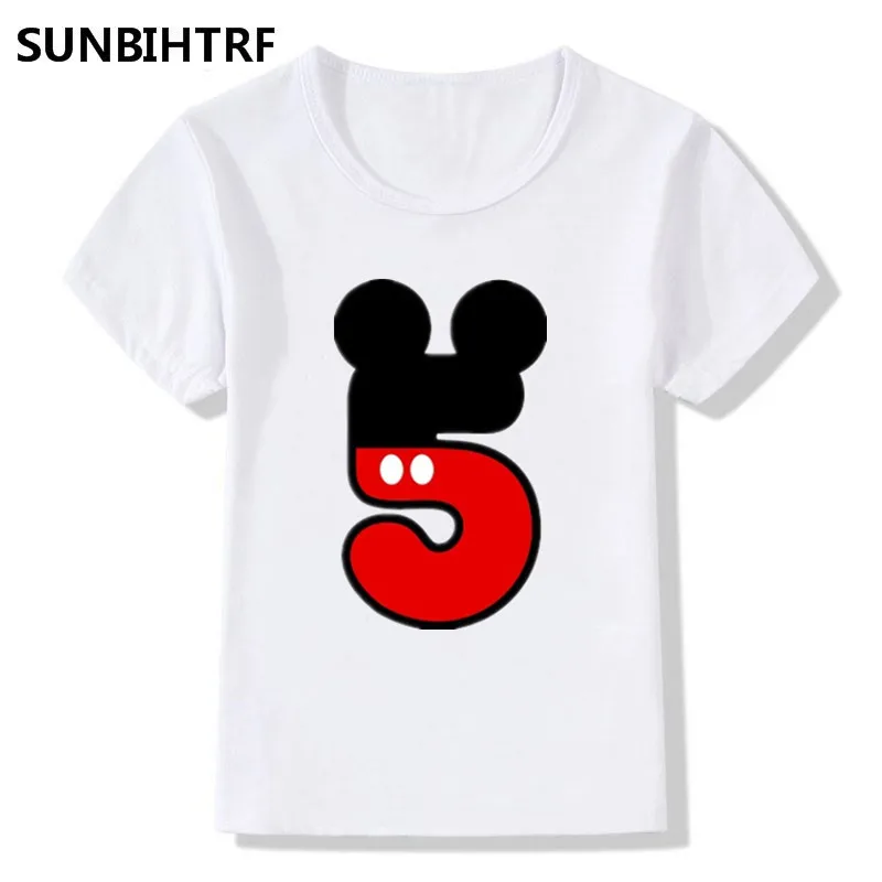 

Summer Children T-Shirts Fashion Funny Happy Birthday Number 1-9 Letter Print Big Girl/Boy Short Sleeve Tops Cute Baby T Shirt