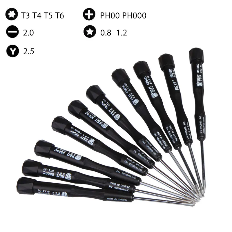 Лучший набор отверток 10 в 1 T3 T4 T5 T6 P2 P5 PH00 PH000 Y2.5 плоский 2 0 дюйма|opening repair tool kit|tool kitopen