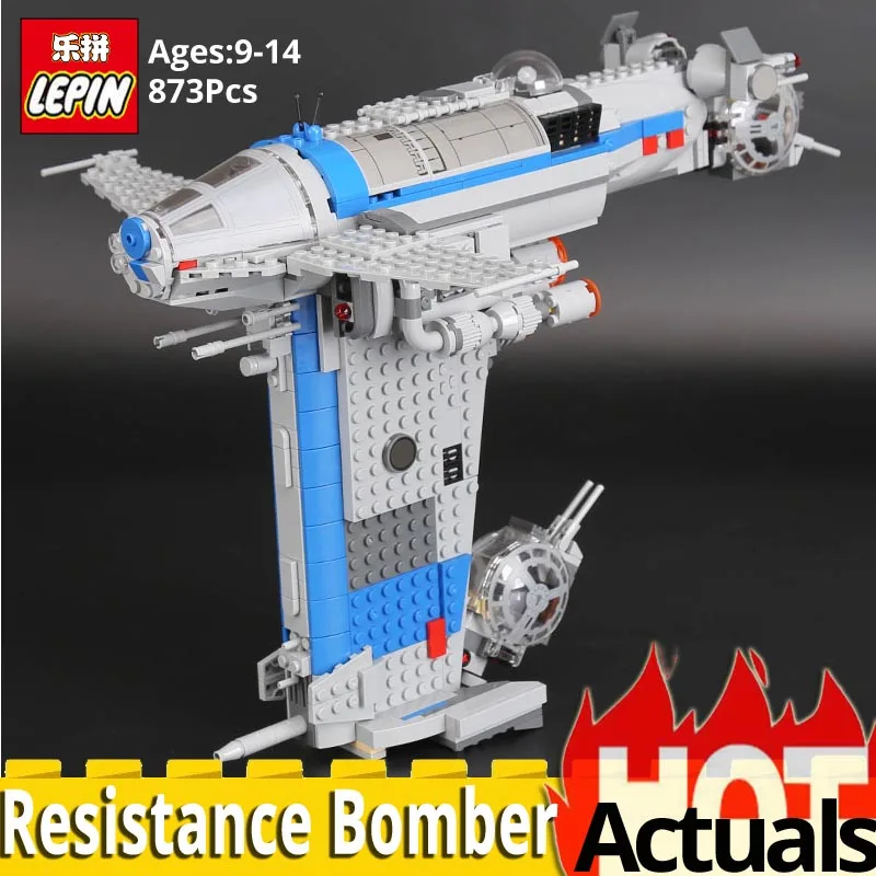 

LEPIN 05129 Star series Resistance Bomber Model Building Blocks Bricks Assemblage Toys Educational legoinglys wars 75188 Toy gun