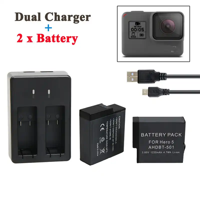 501 AHDBT 501 GoPro 5 6 Hero 5 AHDBT 501 Batería Dual Tarjeta Para Hero 5 Hero 6 AHDBT