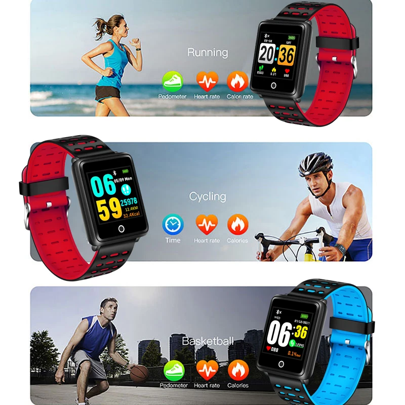 Smart Watch OLED Color Big Screen men Fashion Fitness Tracker Heart Rate Blood Pressure Oxygen Smartwatch Sport Watch + box
