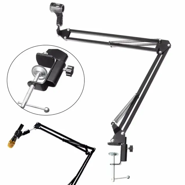 New Recording Microphone Holder Stand Clip Mic Adjustable Suspension Boom Table Bracket With Shock Holder Mount For Micrphones