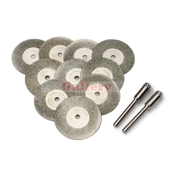 

10 Pcs 30mm Diamond Grinding Wheel Slice with Two 3mm Shank Mandrels for Dremel Rotary Tool Abrasive Rotary Tool Grinding Wheel