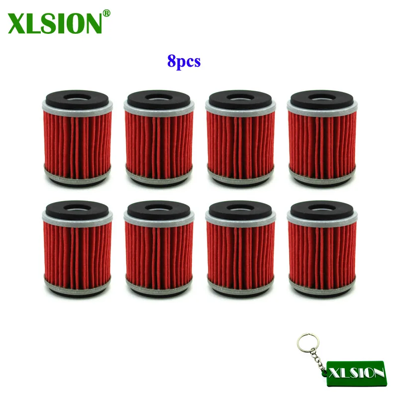 XLSION 8x Oil Filter For Yamaha YBR250 YZ250 WR250F WR450F WR250X