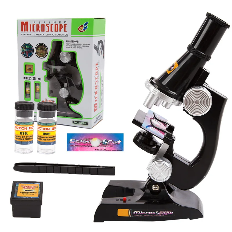 Kids STEM Toys 100X 200X 450X Refined Biological Microscope for Child