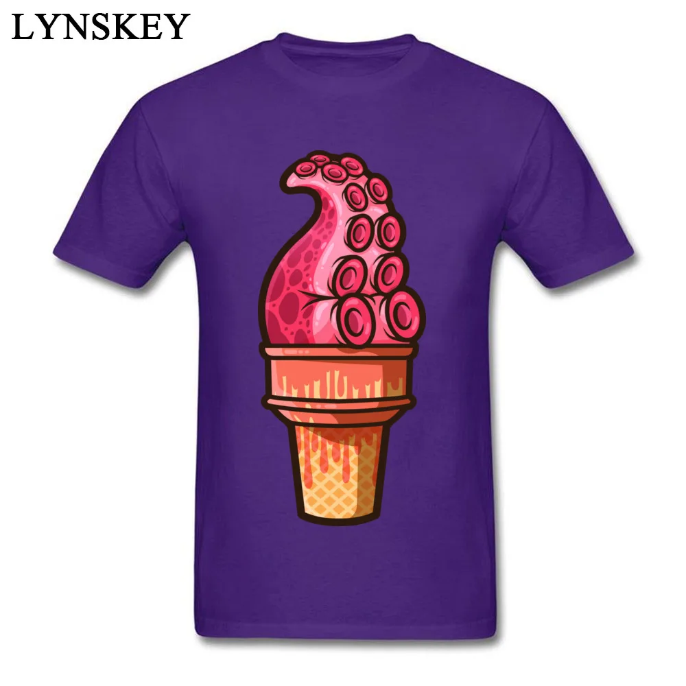 Fashionable Printed On T Shirts Cotton Tentacle Treat (pink ink) O Neck Student Tops T Shirt Birthday Summer/Autumn Tee Shirt Tentacle Treat (pink ink) purple