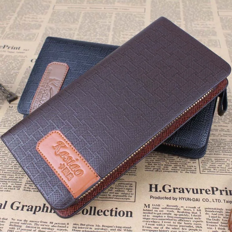 

Cowhide Wallet,Men Leather Wallet Three Open Midi Pattern Card Bag For Men Travel Luxury Wallets HJ202