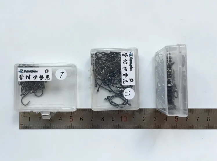 Rompin 50pcs/box high Carbon Steel Fishing Hook Fishhooks Durable Pesca Jig Head Fishing Hooks with Hole Carp Fishing Tackle Box