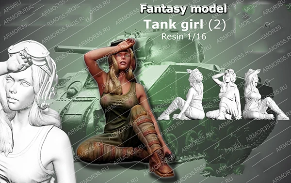 1/16 Resin Figure Building Kit U.S. Tank Girl Sitting | Игрушки и хобби