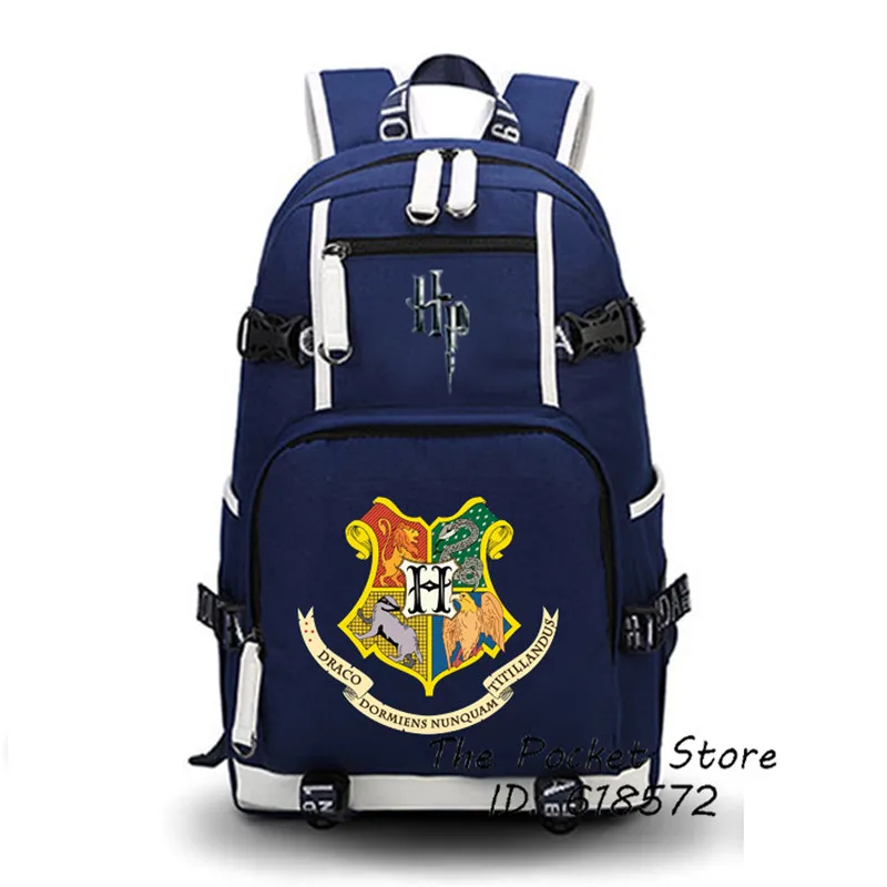 

Harri Potter Backpack Hogwarts School Motto Laptop Backpack WITCH Women Backpack Canvas School Bags Teenagers Shoulder Bags