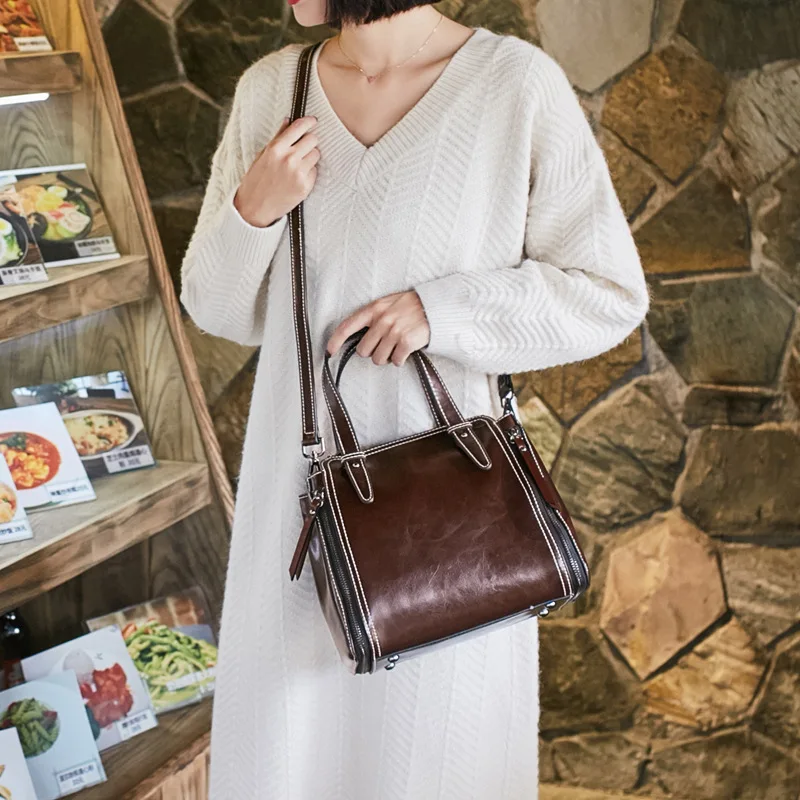 Женская сумка из натуральной кожи с ручками и плечевым ремнём|leather tote bag|brand bagdesigner