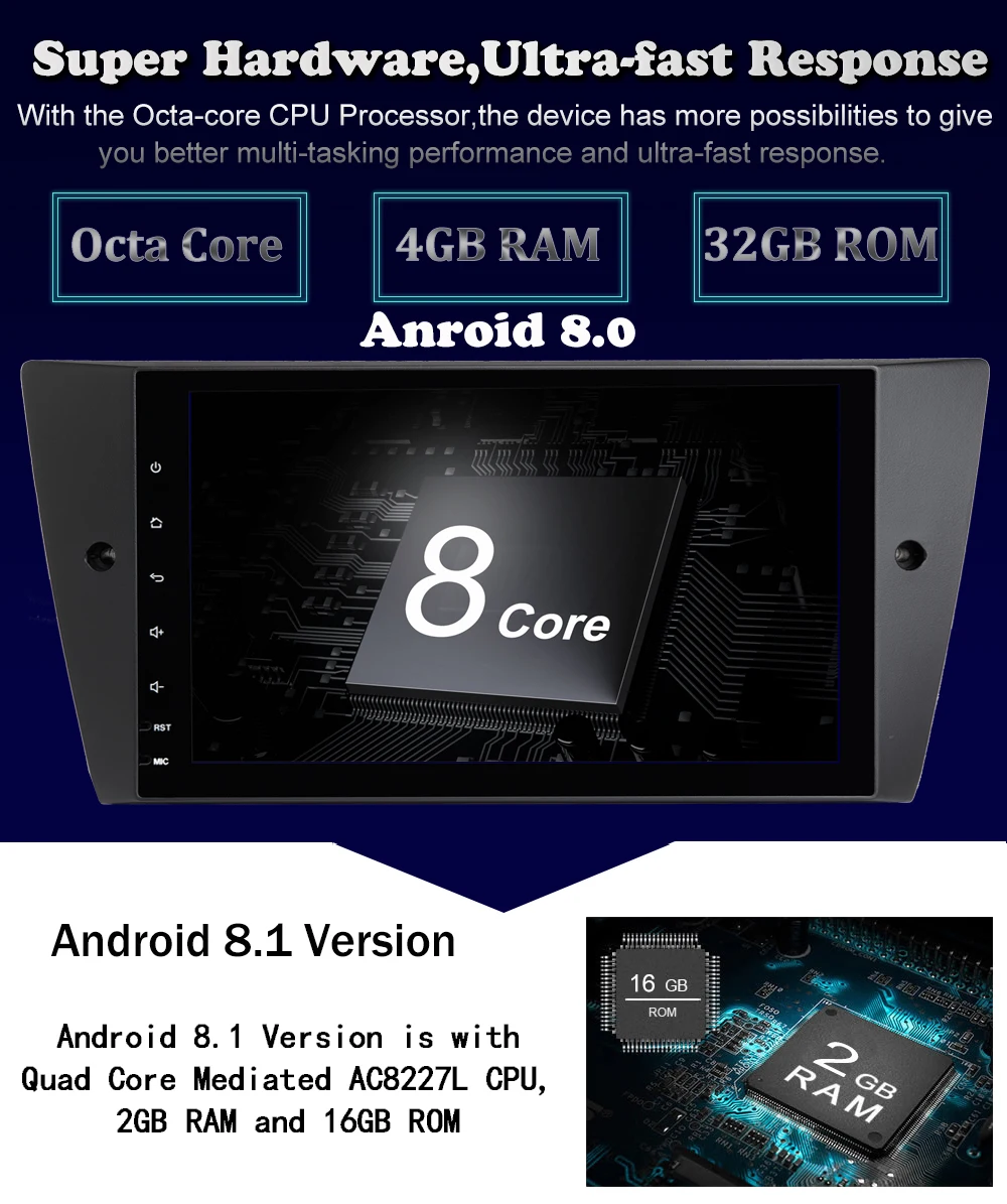 Excellent 9" IPS Screen Android 8.1 8 Core 4GB RAM Multimedia Player For BMW 3 Series 318i 320i 325i E90 E91 E92 E93 M3 Stereo Radio GPS 6 Excellent 9" IPS Screen Android 8.1 8 Core 4GB RAM Multimedia Player For BMW 3 Series 318i 320i 325i E90 E91 E92 E93 M3 Stereo Radio GPS 6