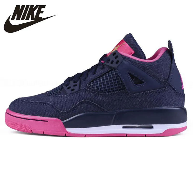 

Nike Air Jordan 4 GS "Denim" AJ4 Denim Denning Women's Basketball Shoes, Original Outdoor Sports Shoes 487724 408