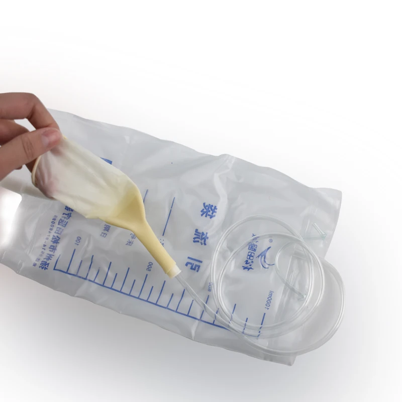5 pieces Medical latex sleeve type disposable urine bag Male Drainage