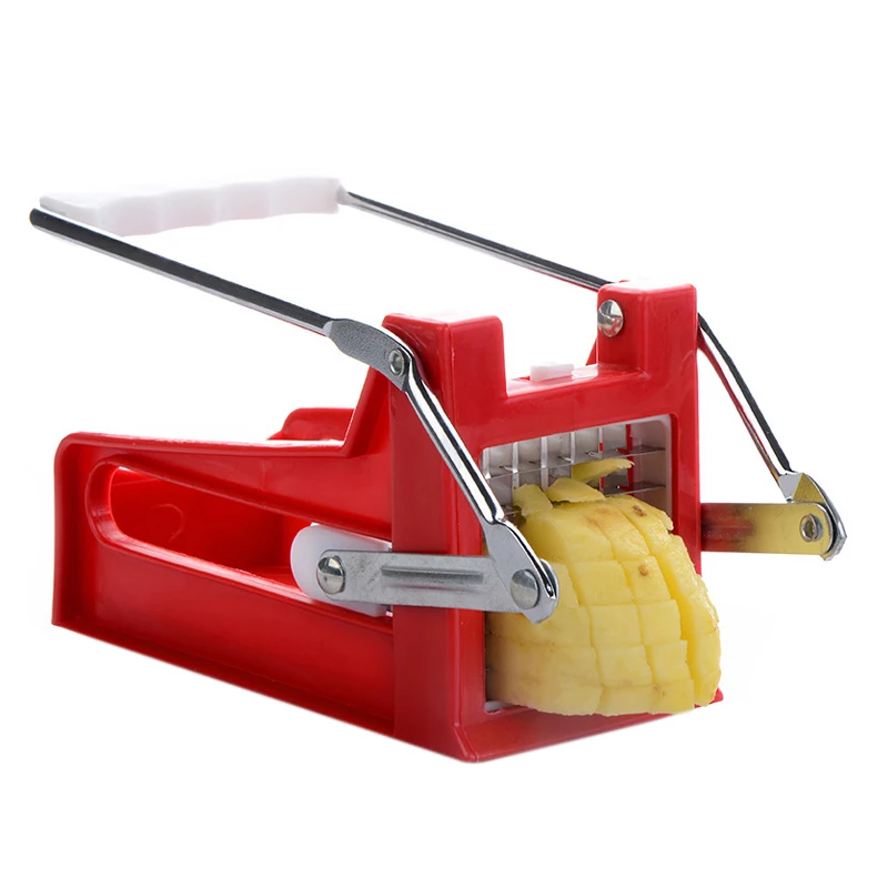 

SDFC-Stainless Steel French Fry Cutter Potato Vegetable Cutters 2 Blades, Red