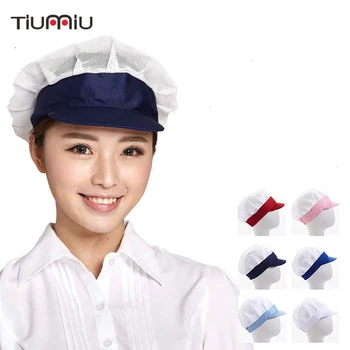 

Unisex Elastic Mesh Caps Food Service Workshop Dust-proof Caps Factory Workers Work Wear Hats Men Women Breathable Warehouse Cap