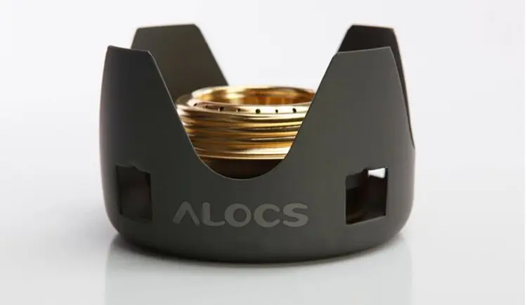 Подлинный бренд Alocs для пикника на открытом воздухе портативная спиртовая походная плита жидкая сплошная спиртовая плита с подставкой CS-B02 - Цвет: Black