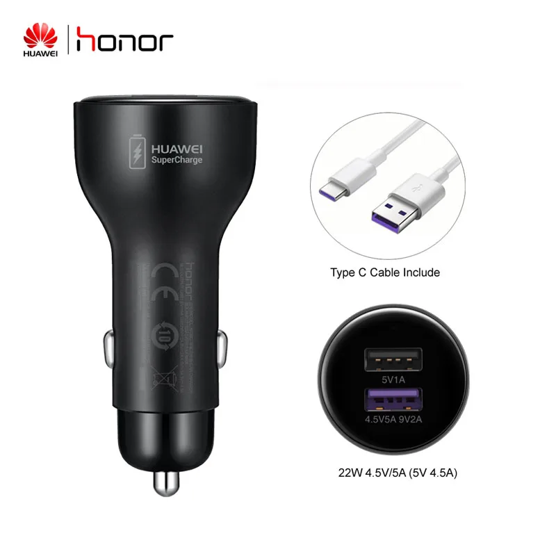 

Huawei Car Charger Huawei SuperCharge 22W (Include Type C Cable) 4.5V 5A CarCharger For Huawei Mate 20 Pro Honor P30 PHONE