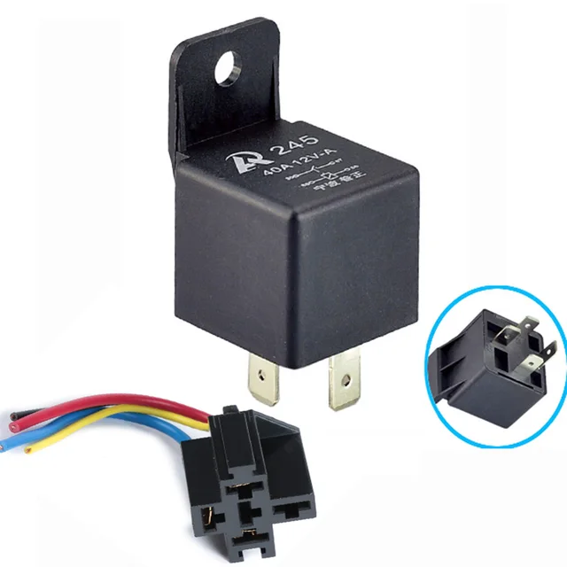 5 Set Car Relay U0026 Socket 12v 40a 4pin Spst Premium Auto