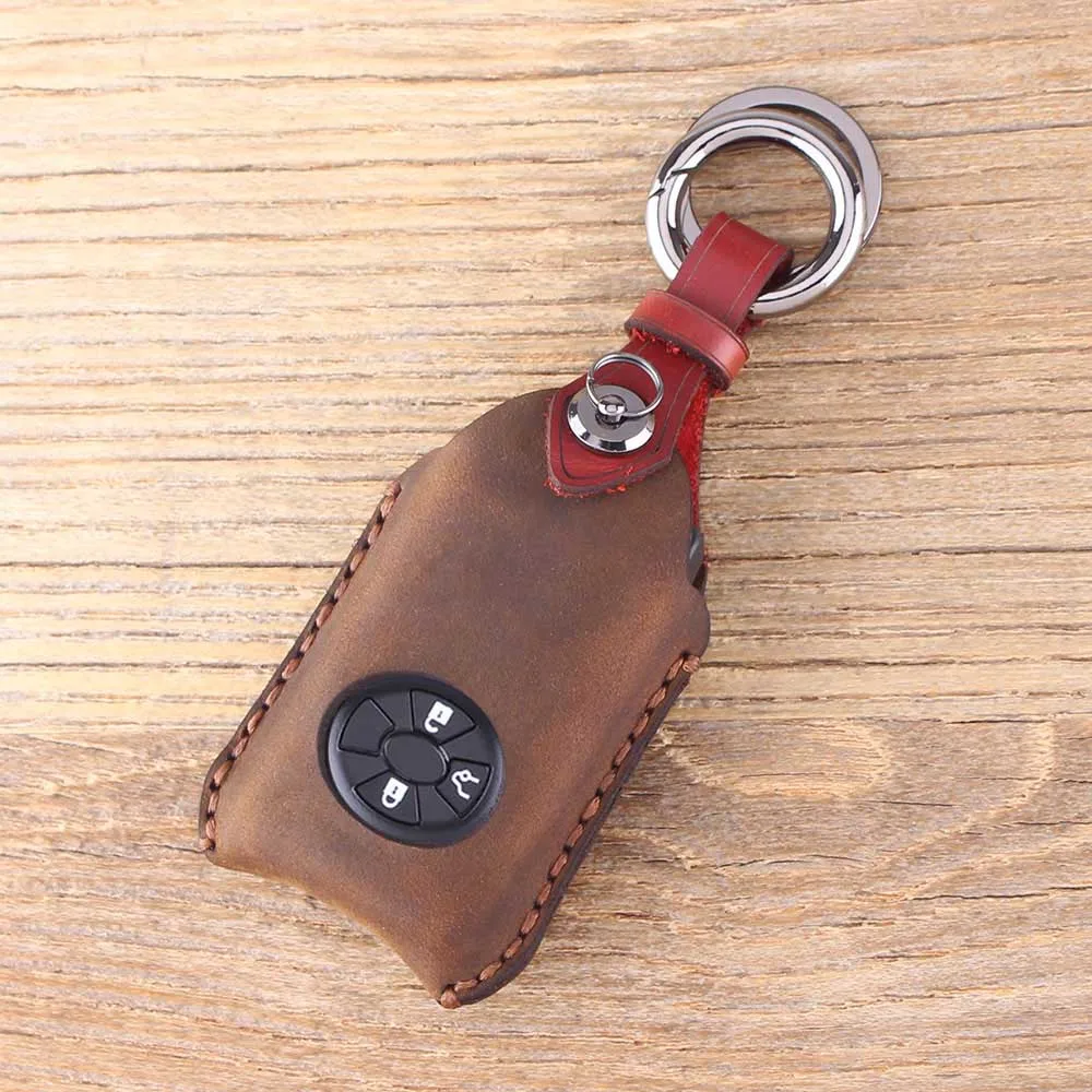 Кожаный чехол для ключей KEYYOU, сумка для ключей, брелок, 3 кнопки, умный пульт дистанционного ключа, брелок для Toyota, чехол для ключей для автомобиля - Название цвета: color 4