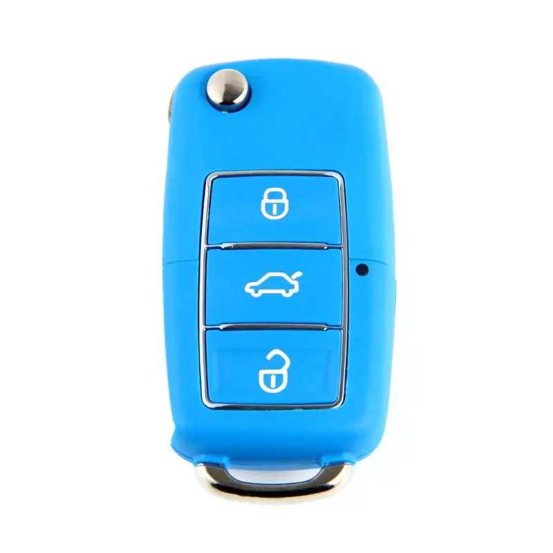 3 Buttons Remote Key Fob Case For Volkswagen Bora Beetle Golf Polo Passat Skoda Blue