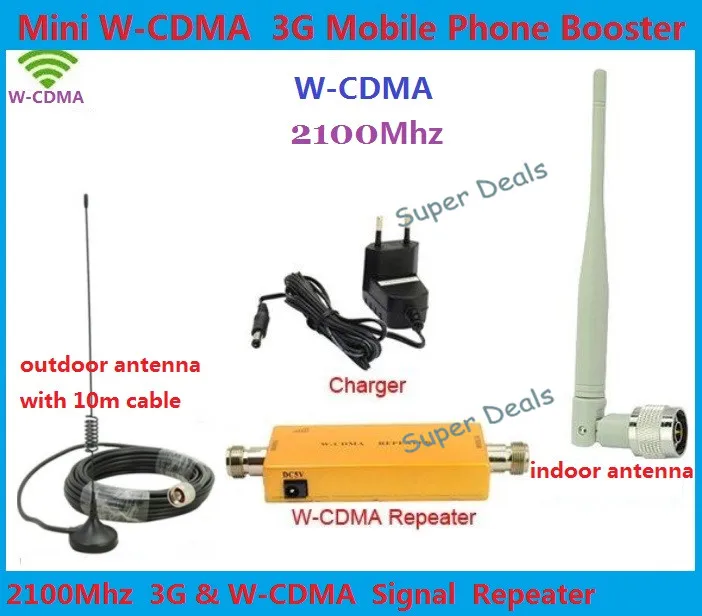 

Up to 500 Square Meter WCDMA 2100MHz 3G RF Repeater Mobile Phone Signal Booster Amplifier Repeater+Outdoor Antenna With10M Cable