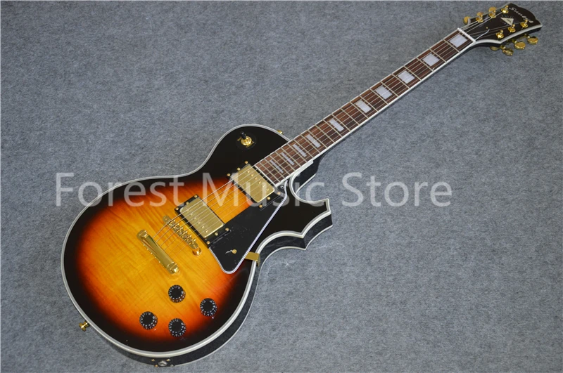 

High Quality China Vintage Sunburst Suneye LP Custom Style Electric Guitar With Block Pearl Inlay Rosewood Fretboard