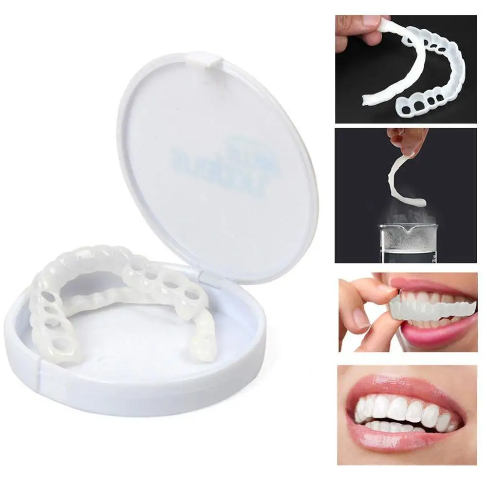 

Teeth Whitening Teeth Cover Snap On Smile Perfect Smile Comfort Fit Flex Teeth Veneers Upper & Lower Teeth