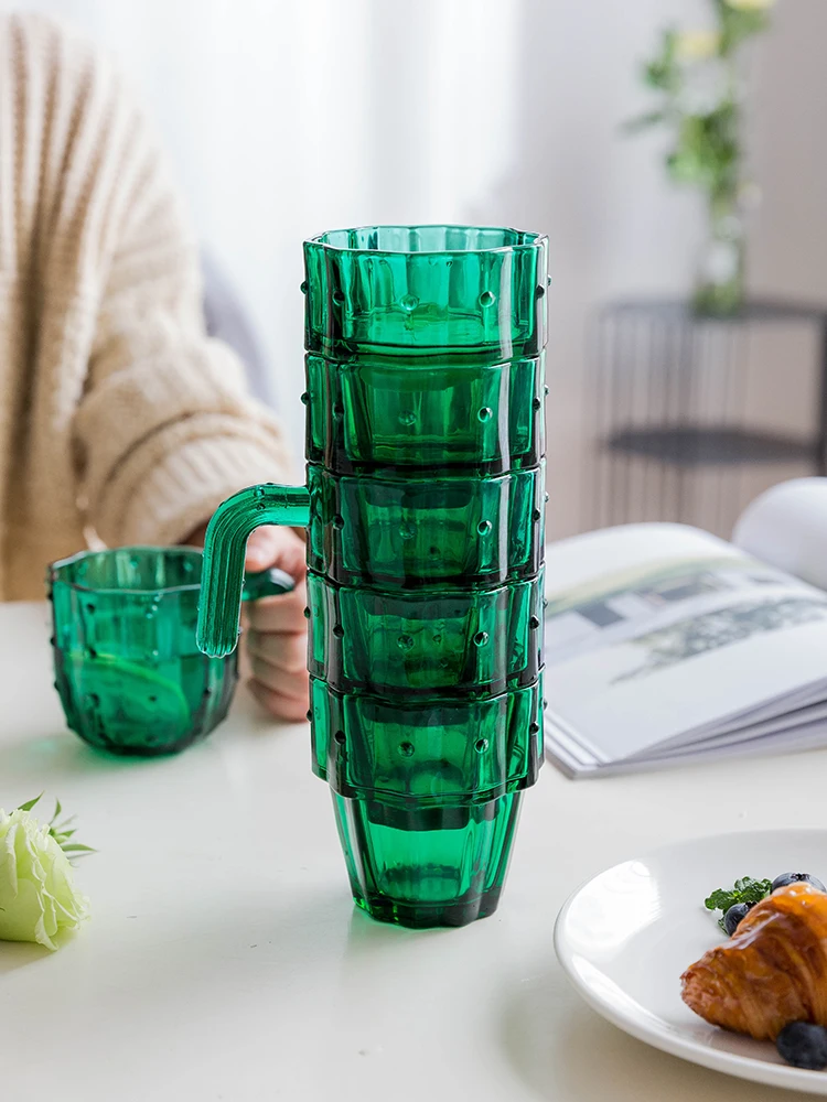 Кактус зеленая чашка для растений Комбинация Бытовая стеклянная чашка для воды простая чайная чашка 6 шт