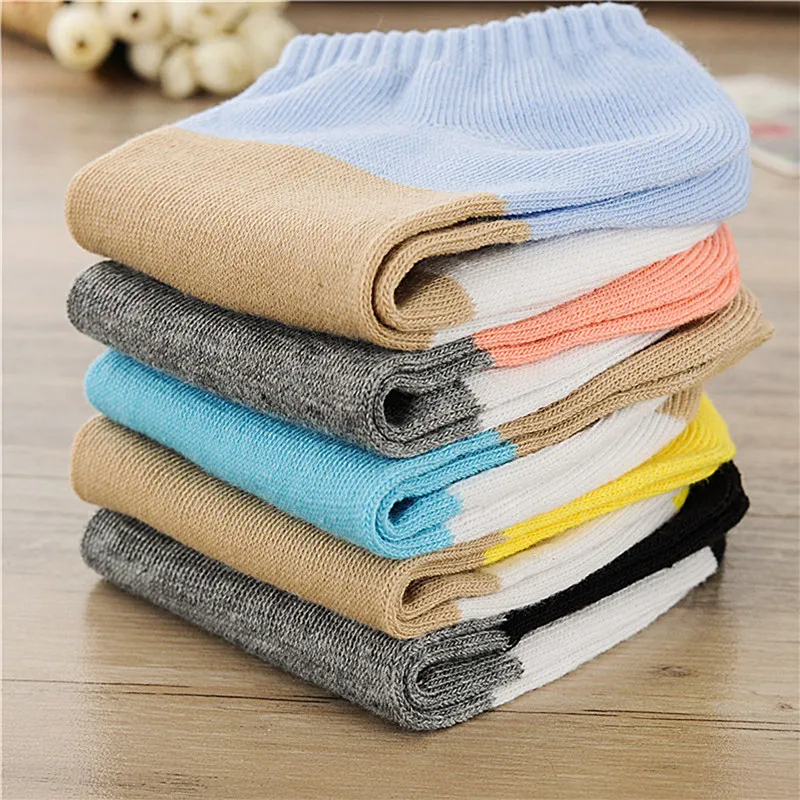 10Pairs Candy color Stitching socks cute polka dot women socks female soft invisible short socks Wholesale