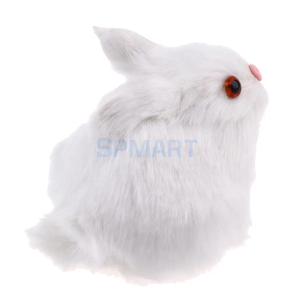 Lifelike Simulation Plush Stuffed Rabbit Hare Bunny Animals Model Figure Plush Figures Soft Toy Home Decoration White
