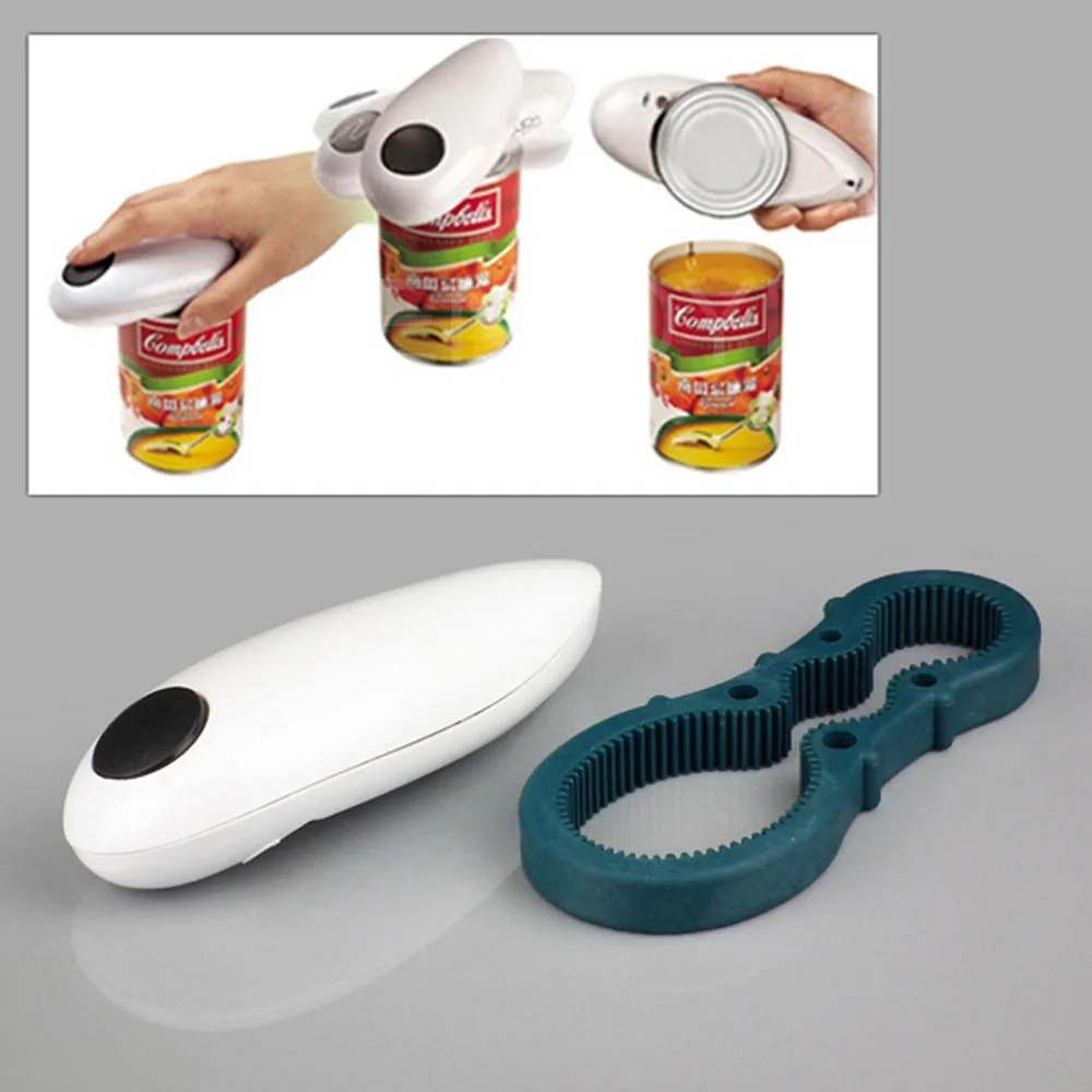 Electric Can Opener One Touch Automatic Tin Bottle &Bottle Wrench