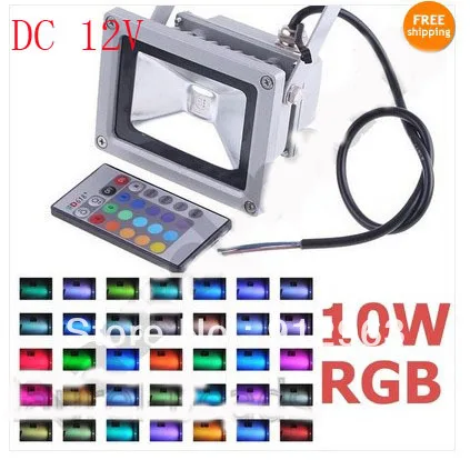 Free Shipping DC 12V 10W 16 Color RGB Flash Landscape Wash Lighting LED Flood light Outdoor Floodlight | Освещение
