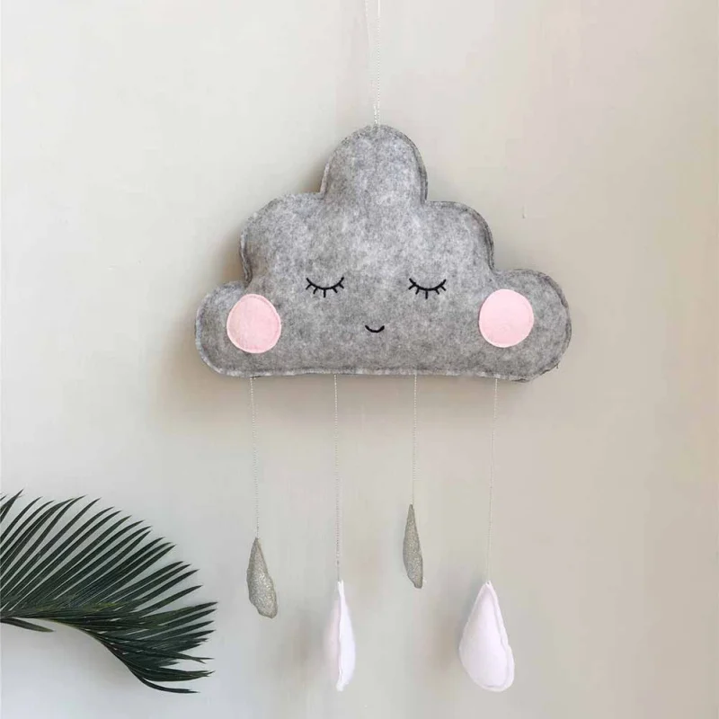 

Nordic Style Felt Cloud With Face Kids Children Room Decor Nordic Decoration For Room Room Decoration Cloud Scandinavian Style
