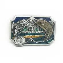 Западная пряжка лесная Рыба Открытый мужской дамы бутик общий Ремень Пряжка для 4,0 ремня