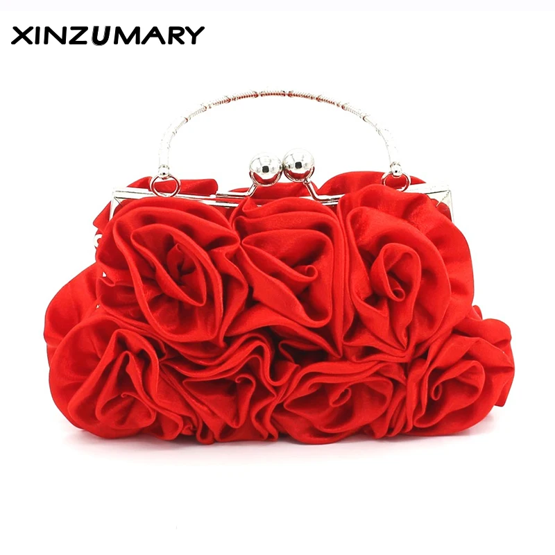 

Designer Flowers Shoulder Bag Pure Color Wedding Women Handbag Evening Lady Bags Totes for Women Dropship 2019 bolsa feminina